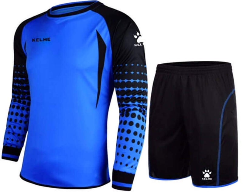 KELME Soccer Goalie Jersey Padded Uniform Kit - Goalkeeper Jersey, Shorts & Socks - Mens Football Padded Shirt - Kids and Adult Sizes (Blue, X-Small) - Image 2